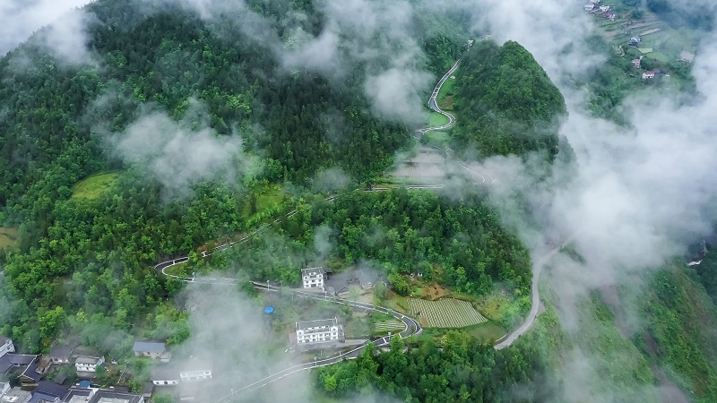 "飞阅"中国】店子坪村:绝壁开"天路 旧貌换新颜